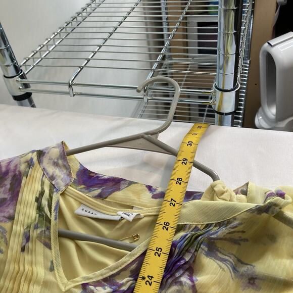 Susan Graver Yellow Floral Blouse - Picture 3 of 11